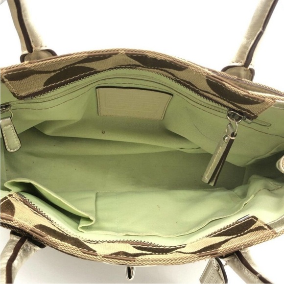 Coach Madeline Brown and Gold Shoulder Bag - Picture 5 of 9